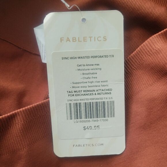 Fabletics Sync High-Waisted Perforated 7/8 Leggings Size Small NWT - Picture 7 of 7
